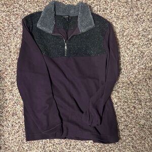 Purple and Gray Quarter-Zip Pullover Banana Republic